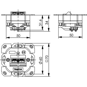 Produktbild für Netzwerkdose Telegärtner AMJ45 8/8 UP/0 Unterputz