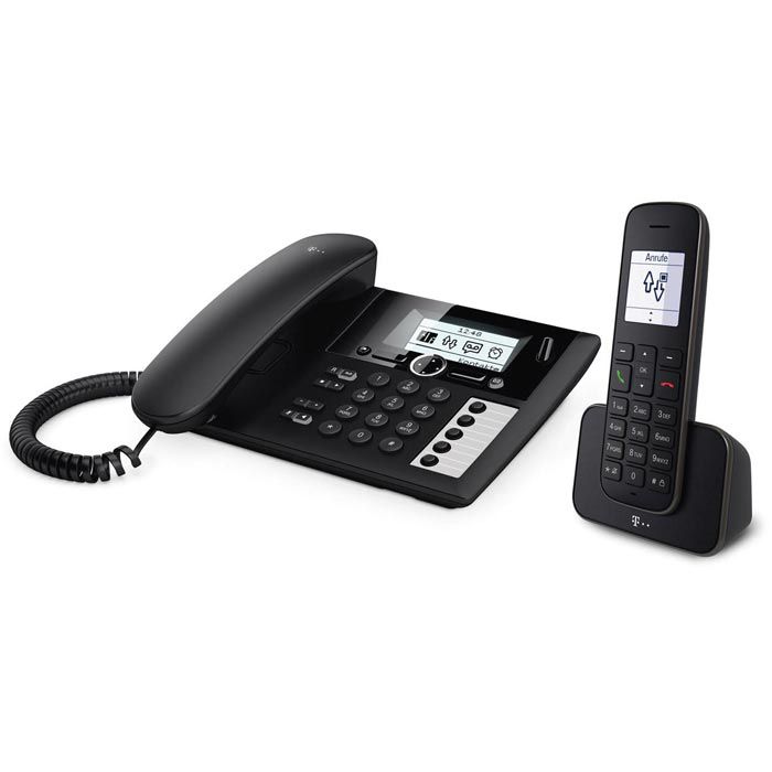 Telekom Telefon Sinus PA 207 Plus 1 Schwarz Mit Anrufbeantworter Und 