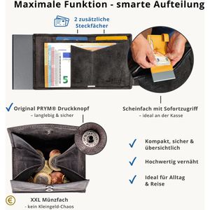 Produktbild für Kreditkartenetui SecWal Echt Leder, grau Hunter, für 10 Karten