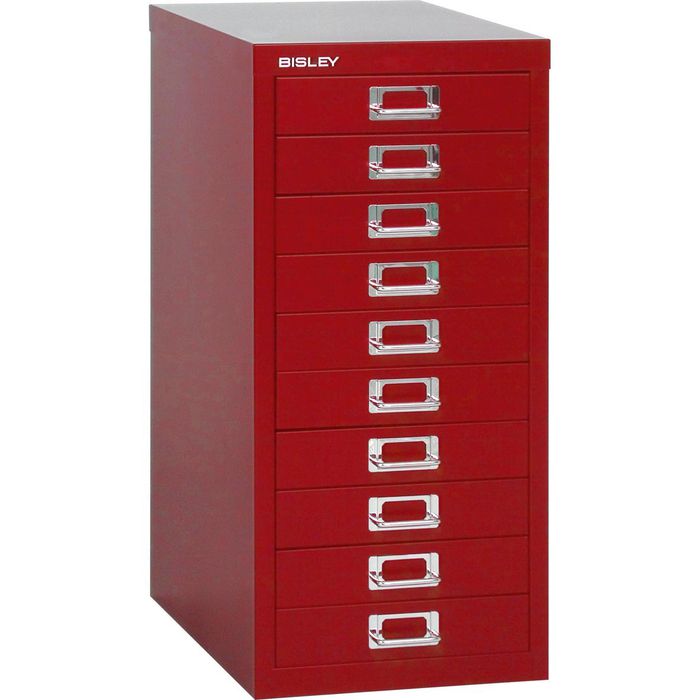 Bisley Schubladenschrank MultiDrawer, L2910, aus Metall, A4, rot, 10