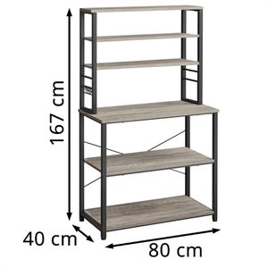 Produktbild für Küchenregal Vasagle KKS019B02, graubraun