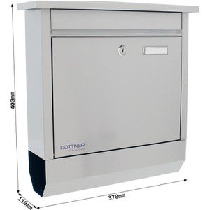 Produktbild für Briefkasten Rottner T06329, Lettero Inox, silber aus Edelstahl
