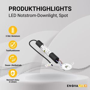 Produktbild für Notbeleuchtung Enovalite 200106, Sicherheitsleuchte, LED, Akku