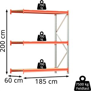 Produktbild für Anbauregal Regalwerk EMMA, 3 Holzböden