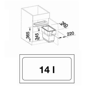 Produktbild für Einbaumülleimer BLANCO Singolo, 512880
