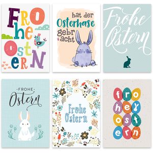 Osterkarten Papierdrachen 060-010-001, Set 1, sortiert