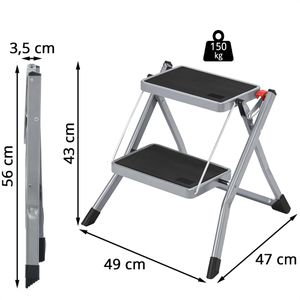 Produktbild für Klapptritt Songmics GSL002GY01, grau, aus Stahl