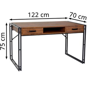 Produktbild für Schreibtisch Mendler HWC-A27, braun / schwarz