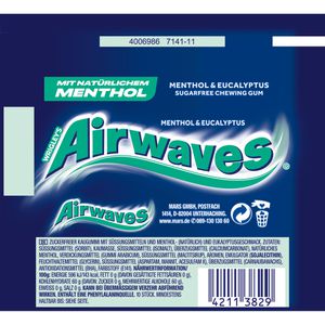 Produktbild für Kaugummis Airwaves Menthol &amp; Eucalyptus