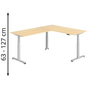 Schreibtisch Hammerbacher XDSMW, ahorn / silber