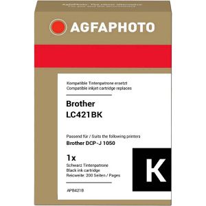 Produktbild für Tinte AgfaPhoto für Brother LC-421BK, schwarz