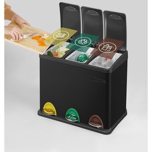 Produktbild für Mülleimer Songmics LTB24BK, schwarz