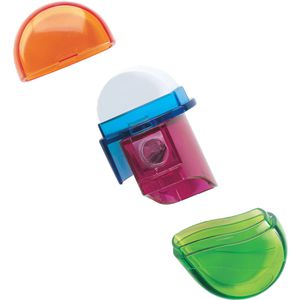 Herlitz Spitzer Kombianspitzer, bunt-transparent, Dosenspitzer, inkl. Radierer, aus Kunststoff