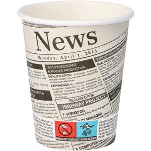 Trinkbecher Papstar 86809 Newsprint, farbig
