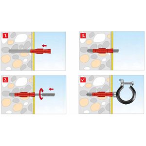 Produktbild für Rohrschelle Tox 89101100, 3/8 Zoll Gelenkrohrschelle, Set
