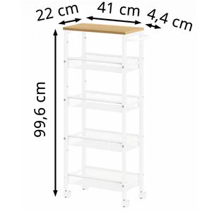Produktbild für Nischenregal Songmics LRC035W09, weiß, mit Rollen