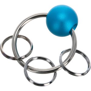 Paulat Schlüsselanhänger Schlüsselring mit Kugel, mit 3 Schlüsselringen, Metall, metallicblau