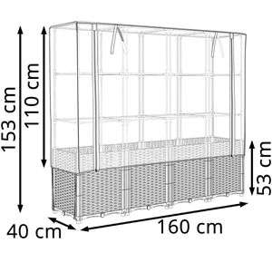 Produktbild für Hochbeet vidaXL 4015817, aus Kunststoff und Eisen