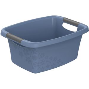 Wäschekorb Rotho Flowers, blau, mit Griffen