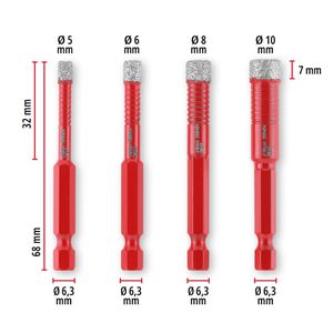 Produktbild für Diamantbohrer Einhell XS-CASE 500404, Set
