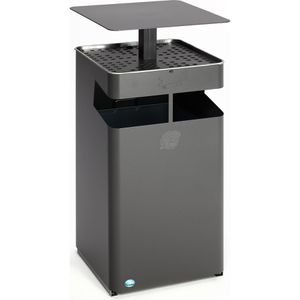 Aschenbecher VAR B45, 21276, eisenglimmer, Outdoor, mit Dach
