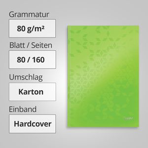 Produktbild für Notizbuch Leitz WOW, 46261054, Karton Hardcover