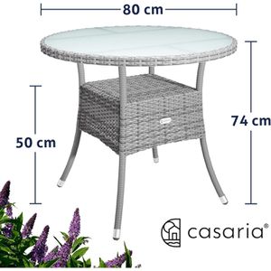 Produktbild für Gartentisch CASARIA 109729, grau, UV-beständig, rund