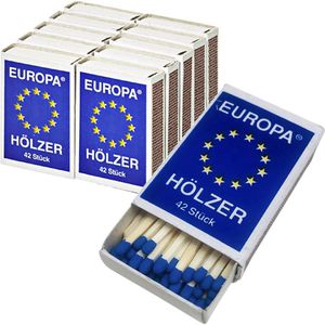 Europa Streichhölzer 4,3 cm, 10 Schachteln a 42 Stück