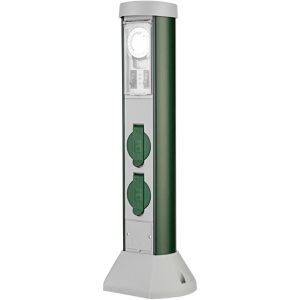 Produktbild für Gartensteckdose REV-Ritter Green, grau / grün, anschraubbar