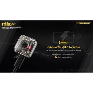 Produktbild für Stirnlampe Nitecore NU05 V2 LED, wiederaufladbar