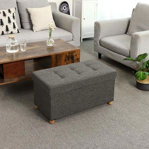 Produktbild für Sitztruhe Songmics dunkelgrau, 76 x 40 x 38cm