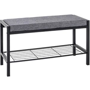 Schuhbank Haku-Möbel 18519, schwarz / grau, aus Metall