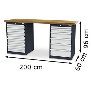 Produktbild für Werkbank Simplaflex CL66H0914W206, lichtgrau