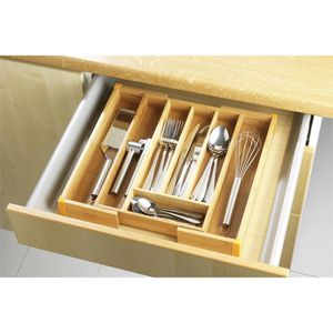 Produktbild für Besteckkasten Wenko 27861500, braun, aus Bambus