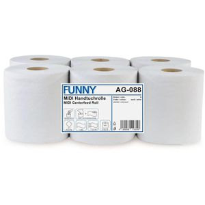 Produktbild für Putztuchrolle Funny AG-088, aus Recyclingpapier, weiß