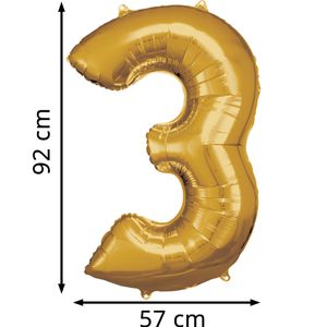 Produktbild für Luftballons Amscan 9906268, Riesenzahl 3, gold