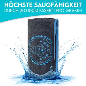 Produktbild für Handtuch HUND-IST-KÖNIG HHT-V2, grau-blau, 75 x 130 cm