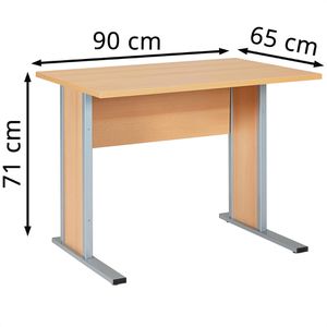 Produktbild für Schreibtisch Möbelpartner Serie 4000, buche / silber