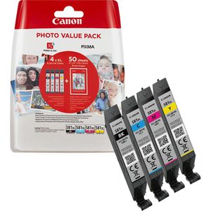 Canon Tinte CLI-581 XL BK, C, M, Y, Value Pack, 2052C004, 4x 8,3ml