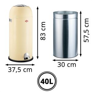 Produktbild für Mülleimer Wesco Kickmaster Maxi, mandel