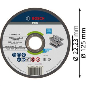 Produktbild für Trennscheibe Bosch PRO Stainless Steel and Metal, 22,23 mm