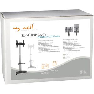 Produktbild für TV-Ständer myWall HP1DWL, Ablage &amp; Rollen, weiß, Aluminium