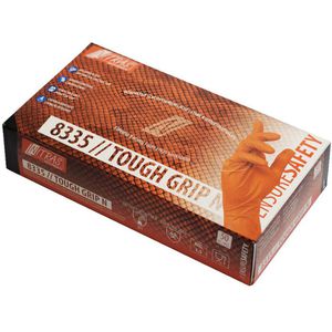 Produktbild für Einmalhandschuhe NITRAS Tough Grip N, orange, 50 Stück