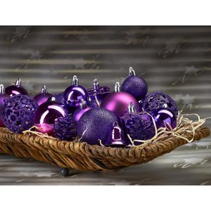 Produktbild für Weihnachtskugeln BRUBAKER 8000.12, lila