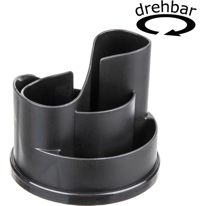 Ecobra Tisch-Organizer 828001 Taichi Kunststoff 6 Fächer drehbar schwarz