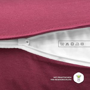 Produktbild für Kissenbezug NatureMark Jersey, bordeaux rot