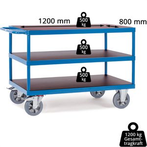 Produktbild für Tischwagen Fetra 12423, aus Metall &amp; Holz