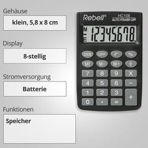 Produktbild für Taschenrechner Rebell HC108