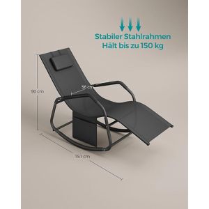 Produktbild für Sonnenliege Songmics GCB230B01, aus Stahl / Kunststoff