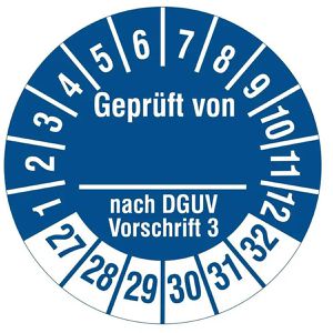 Prüfplaketten Böttcher-AG DGUV Vo3, Geprüft von